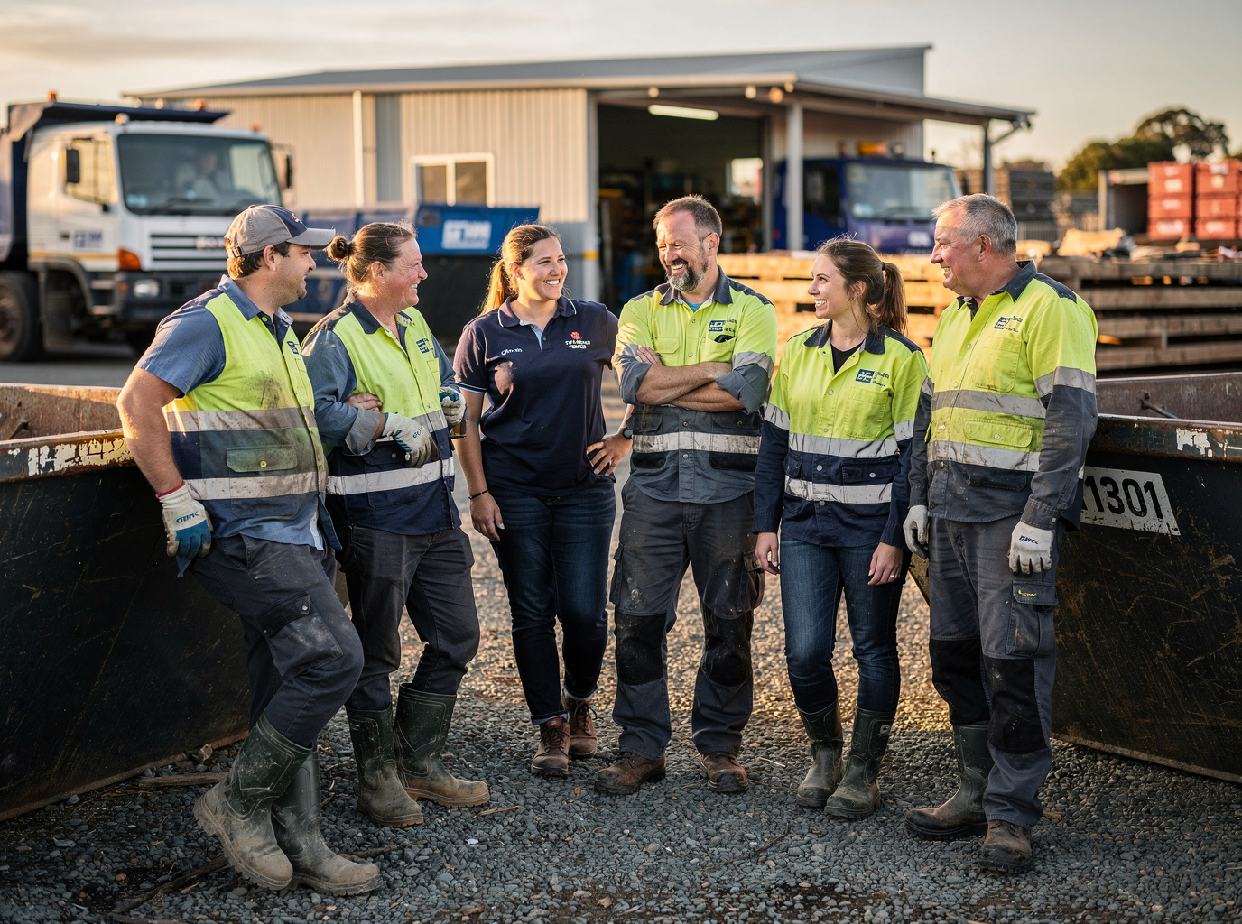 The Geelong Skip Bin Hire Pros team at work in Geelong